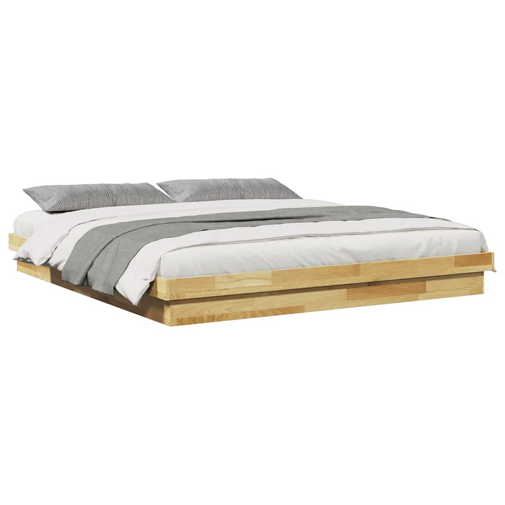 Cadre de lit sans matelas 180x200 cm bois massif de chêne - XIOS