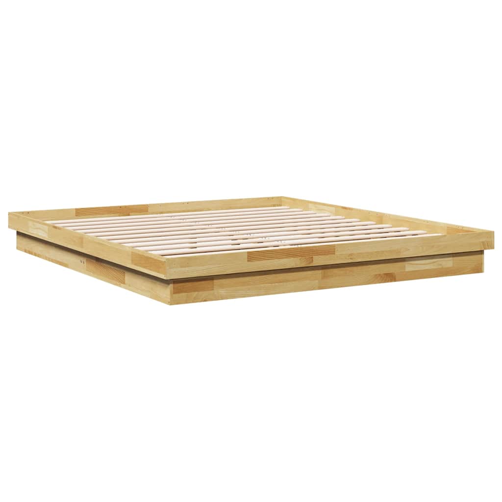 Cadre de lit sans matelas 180x200 cm bois massif de chêne - XIOS