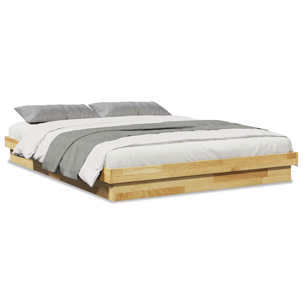 Cadre de lit sans matelas 160x200 cm bois massif de chêne - XIOS