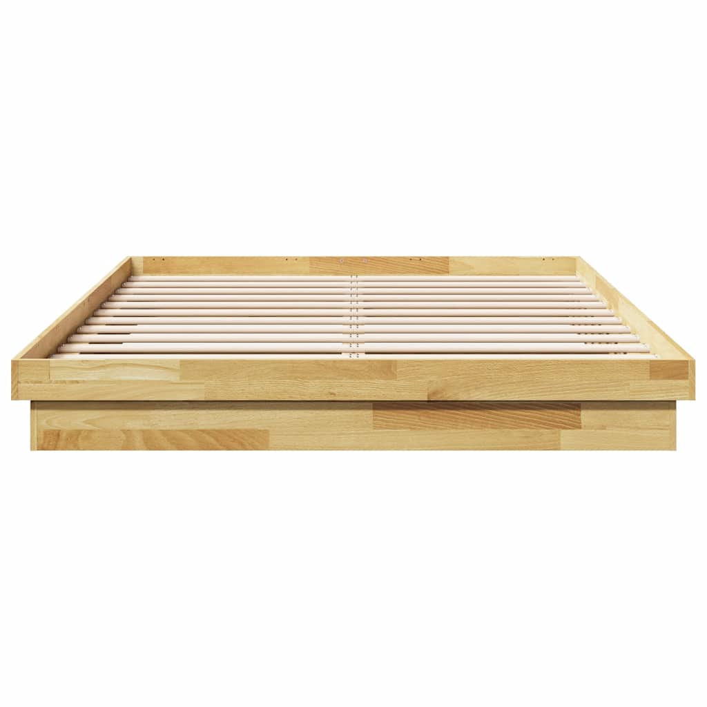 Cadre de lit sans matelas 150x200 cm bois massif de chêne - XIOS