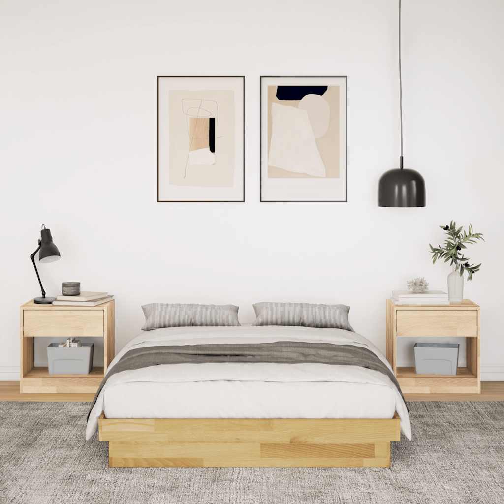Cadre de lit sans matelas 120x200 cm bois massif de chêne - XIOS