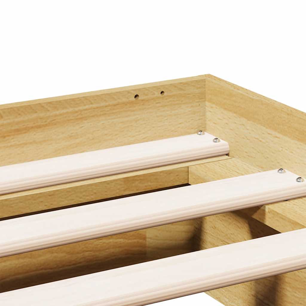 Cadre de lit sans matelas 120x200 cm bois massif de chêne - XIOS