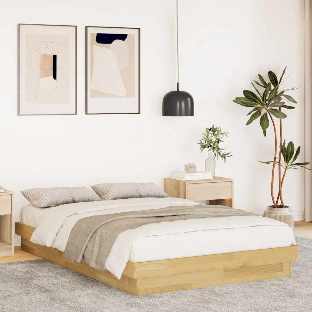 Cadre de lit sans matelas 120x200 cm bois massif de chêne - XIOS