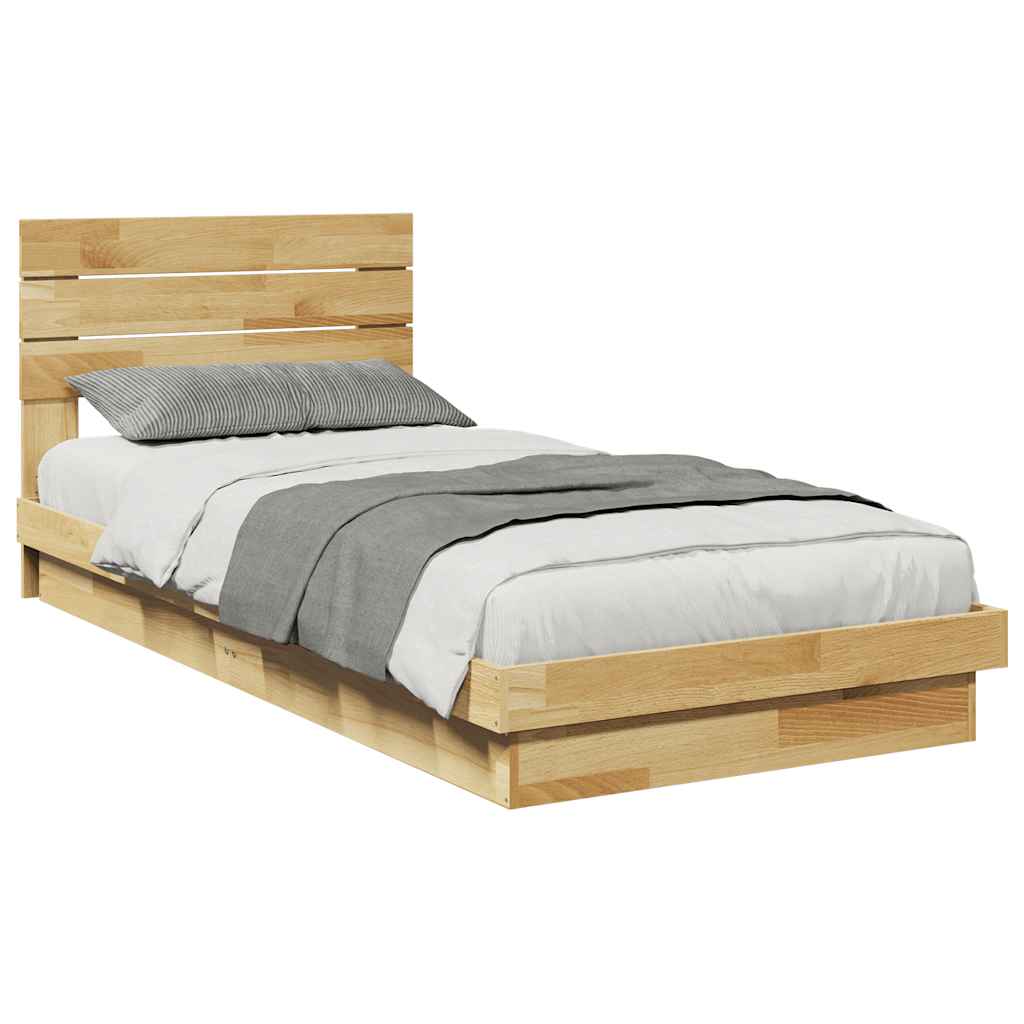 Cadre de lit avec tête de lit sans matelas 75 x 190 cm - XIOS