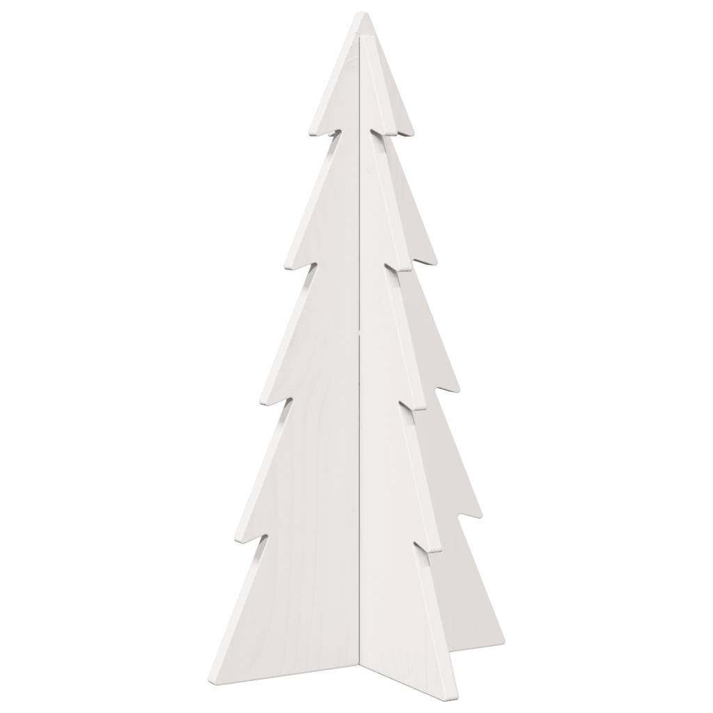 Arbre de Noël en bois pour décoration blanc 59,5cm pin massif - XIOS