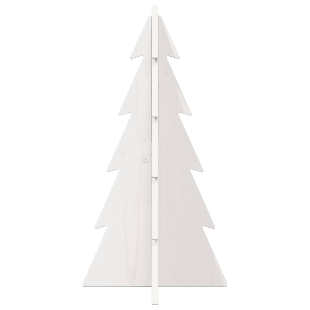 Arbre de Noël en bois pour décoration blanc 59,5cm pin massif - XIOS