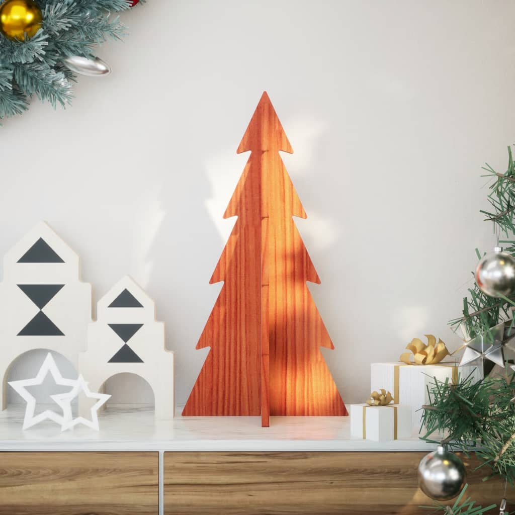Arbre de Noël en bois pour décoration 59,5cm bois de pin massif - XIOS