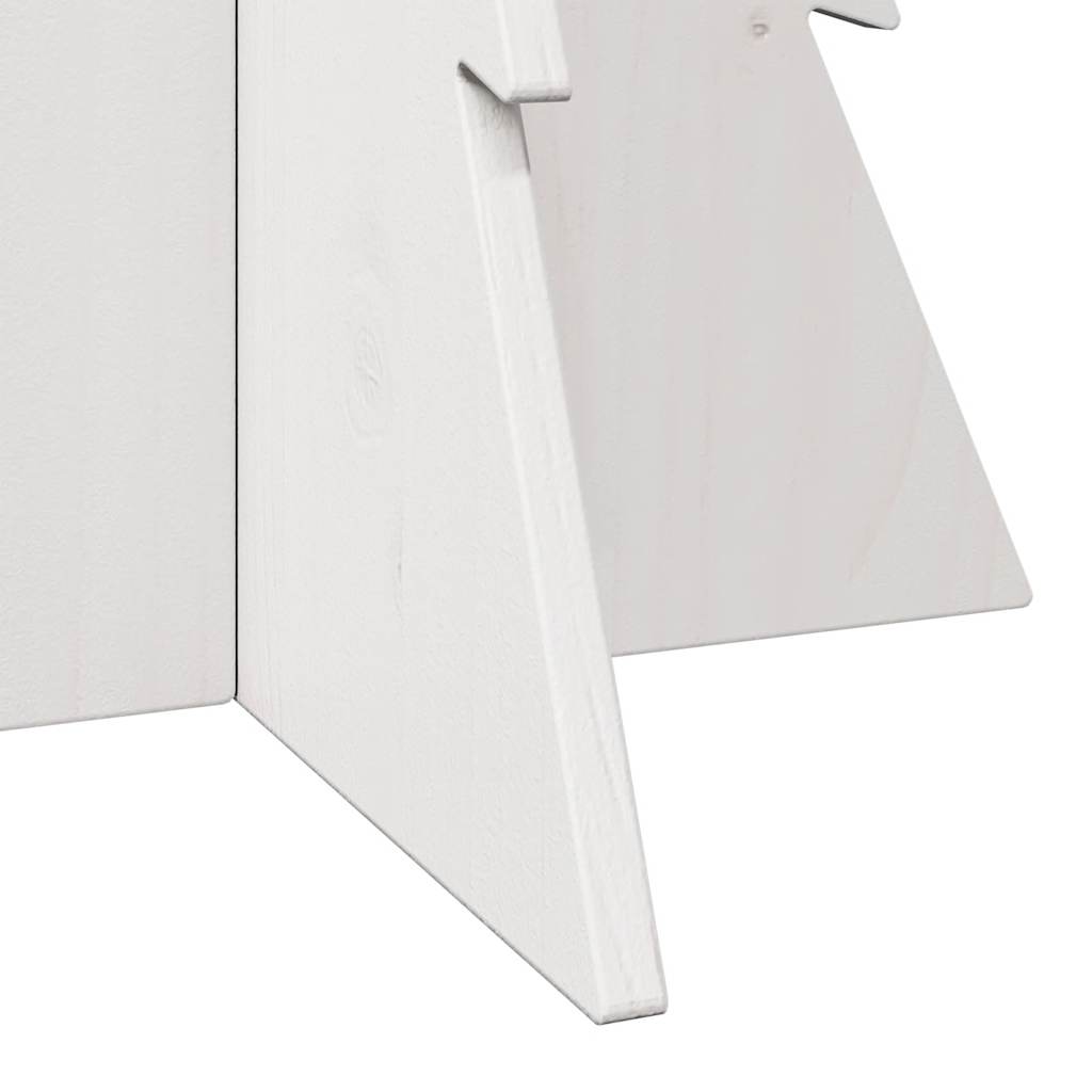 Arbre de Noël en bois pour décoration blanc 80 cm pin massif - XIOS