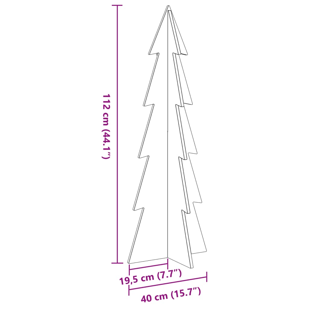 Arbre de Noël en bois pour décoration 112 cm bois massif de pin - XIOS