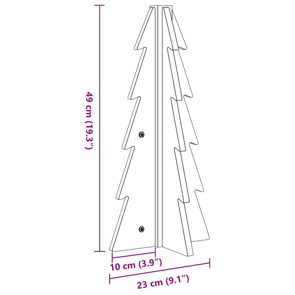 Arbre de Noël en bois pour décoration 49 cm bois de pin massif - XIOS