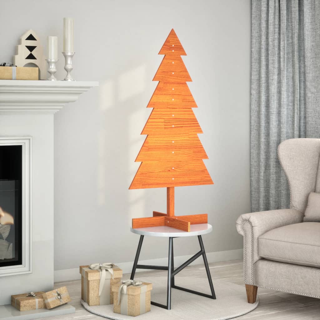Arbre de Noël en bois pour décoration 120 cm bois de pin massif - XIOS