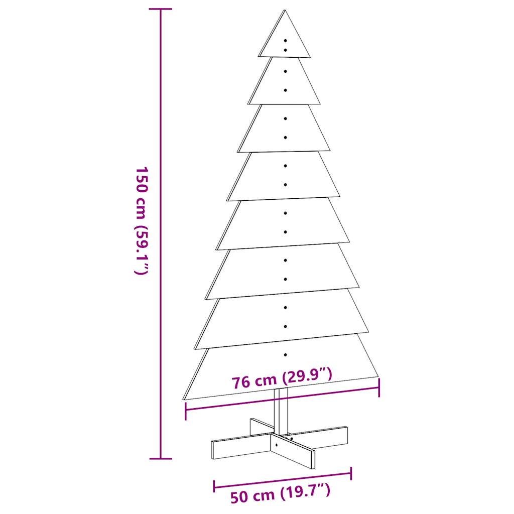 Arbre de Noël en bois pour décoration 150 cm bois de pin massif - XIOS