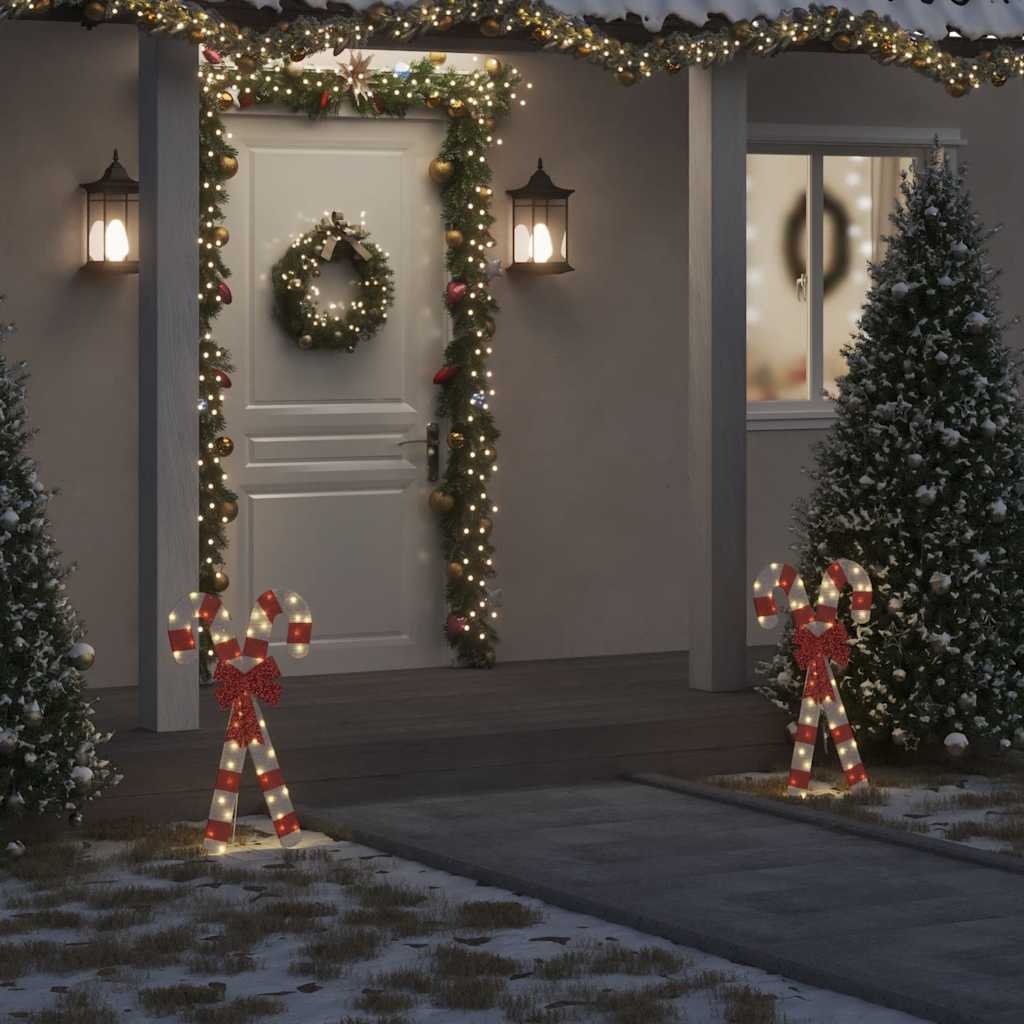 Décoration de Noël en forme de canne à sucre 50 LED blanc chaud - XIOS