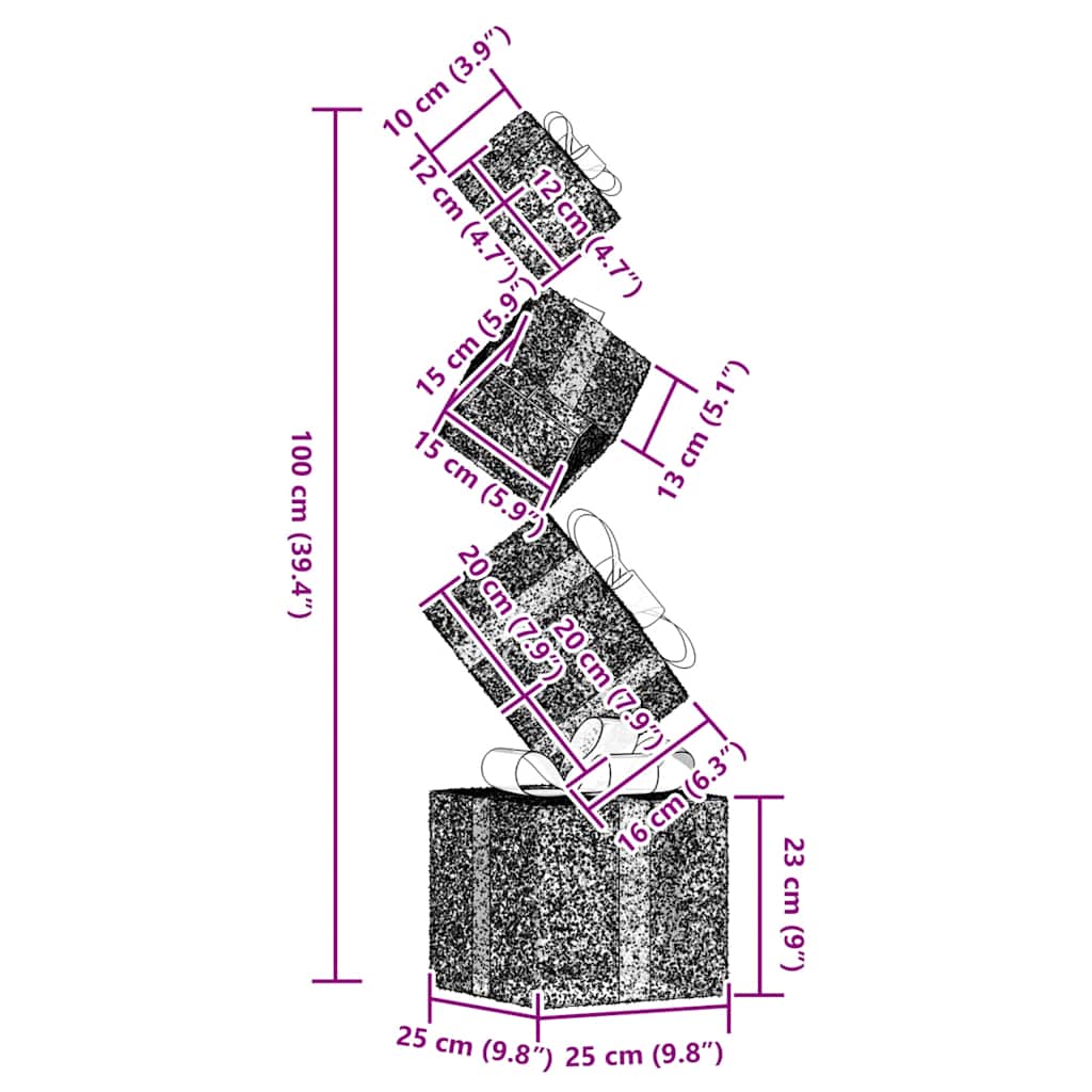 Boîte-cadeau de décoration de Noël 80 LED blanc chaud - XIOS