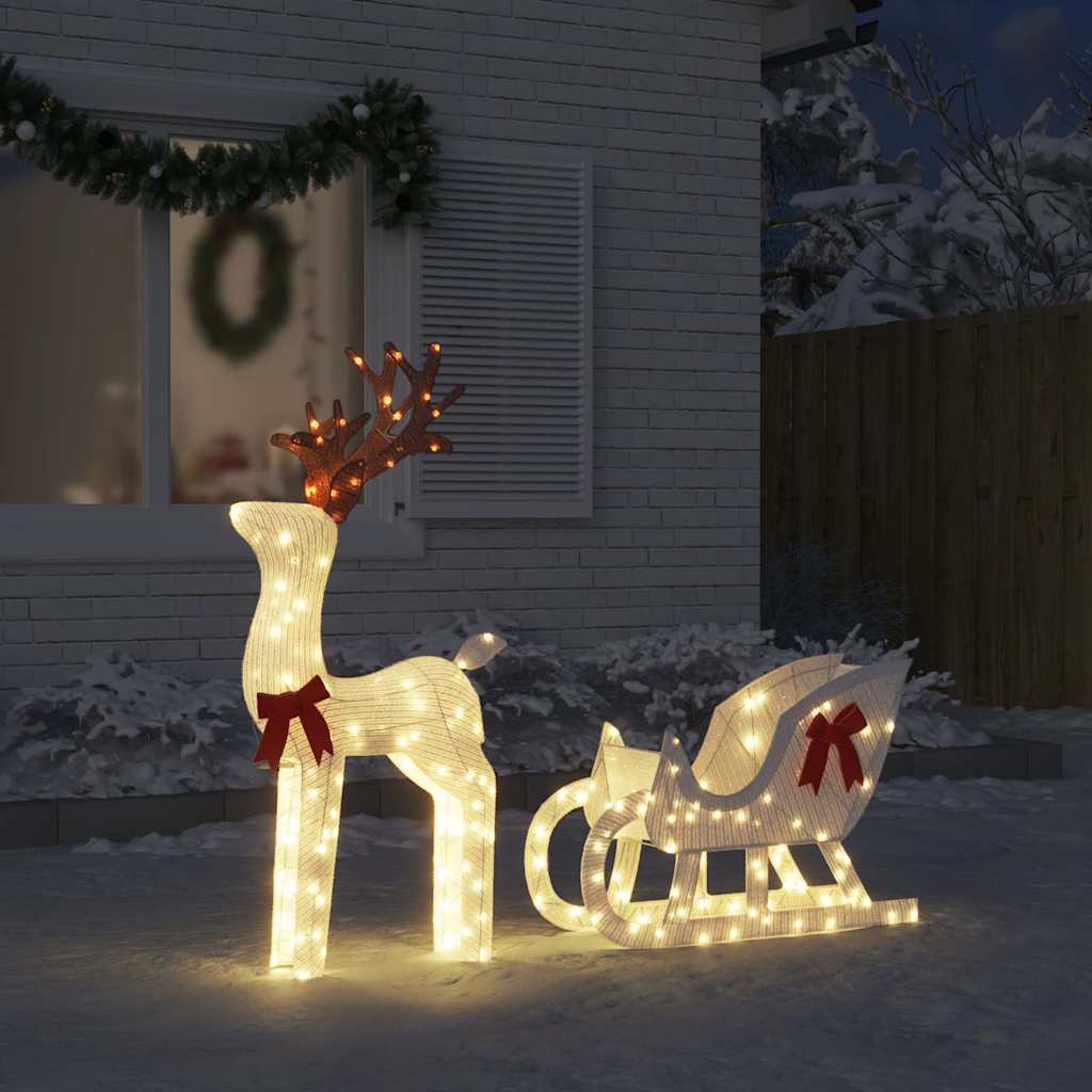 Décoration de Noël renne et traîneau 100 LED blanc froid - XIOS