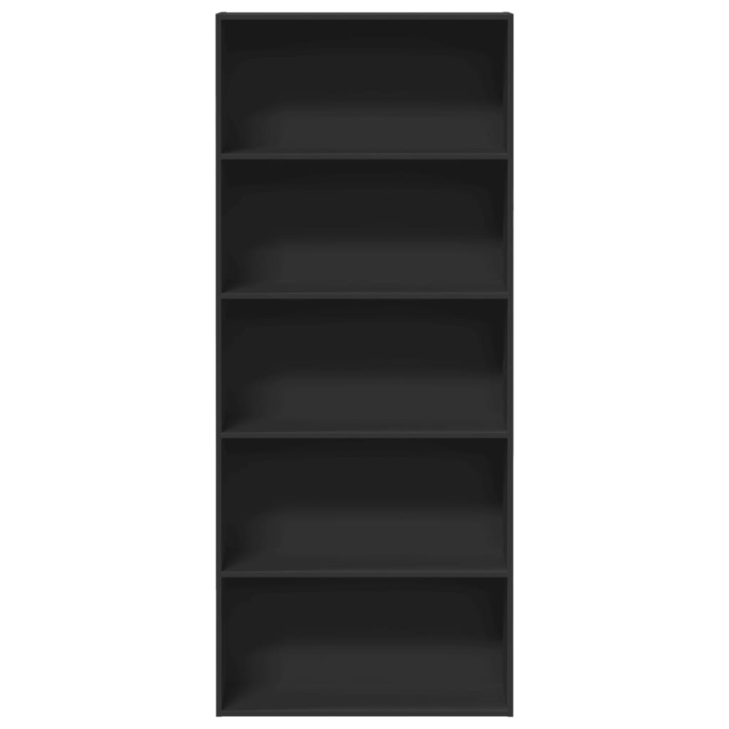 Bibliothèque noir 80x30x189 cm bois d'ingénierie - XIOS