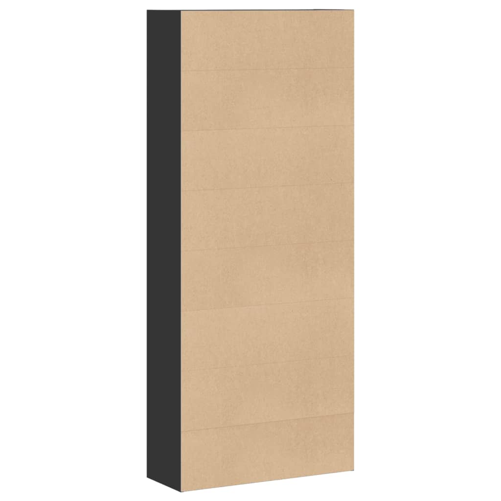 Bibliothèque noir 80x30x189 cm bois d'ingénierie - XIOS