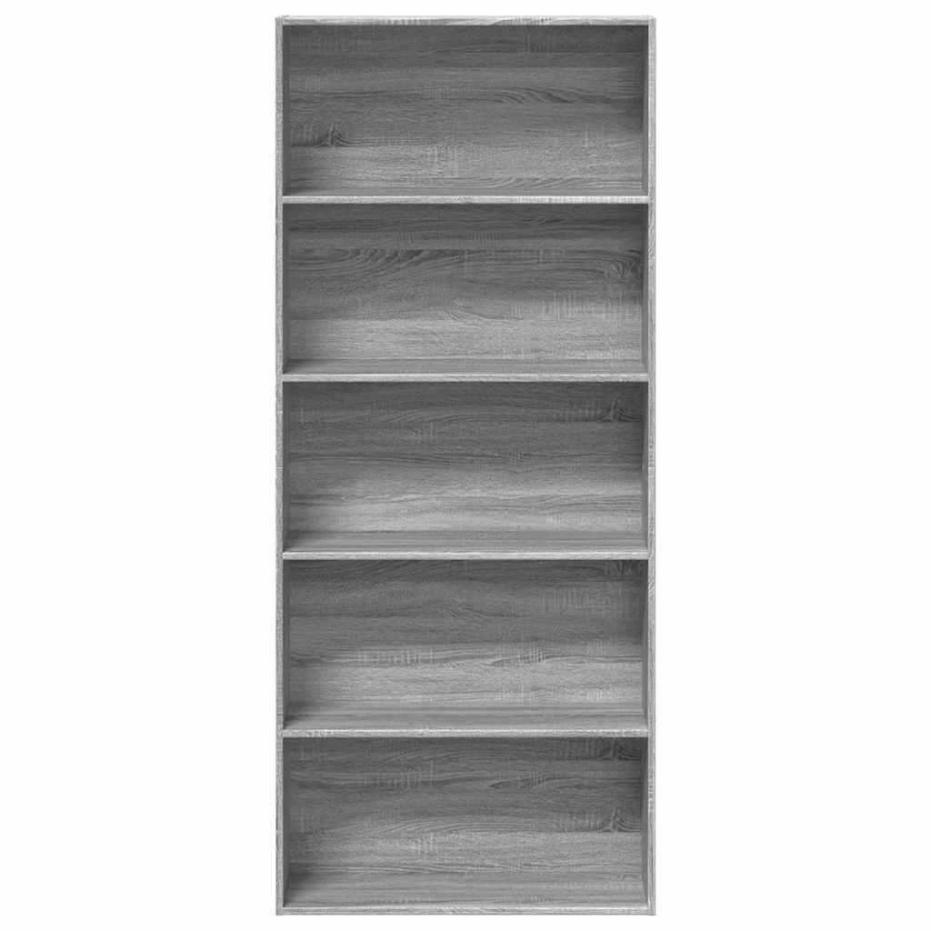 Bibliothèque sonoma gris 80x30x189 cm bois d'ingénierie - XIOS