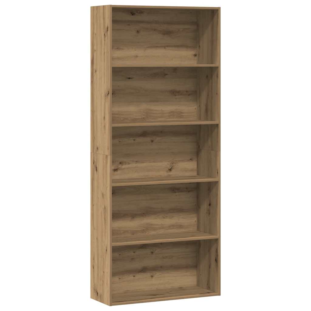 Bibliothèque chêne artisanal 80x30x189 cm bois d'ingénierie - XIOS