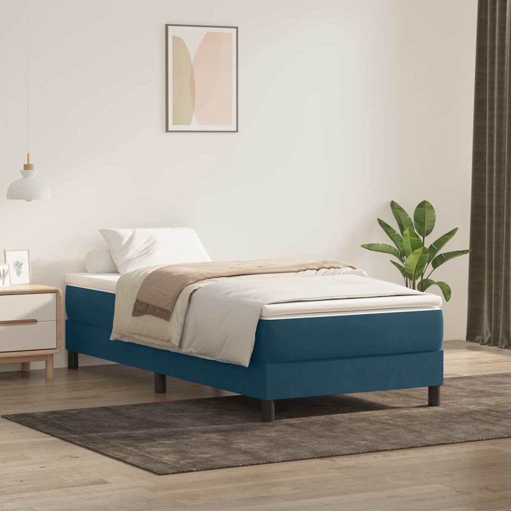 Sommier à lattes de lit sans matelas bleu foncé 80x210 cm - XIOS