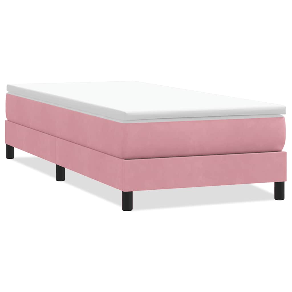 Sommier à lattes de lit sans matelas rose 80x210 cm velours - XIOS