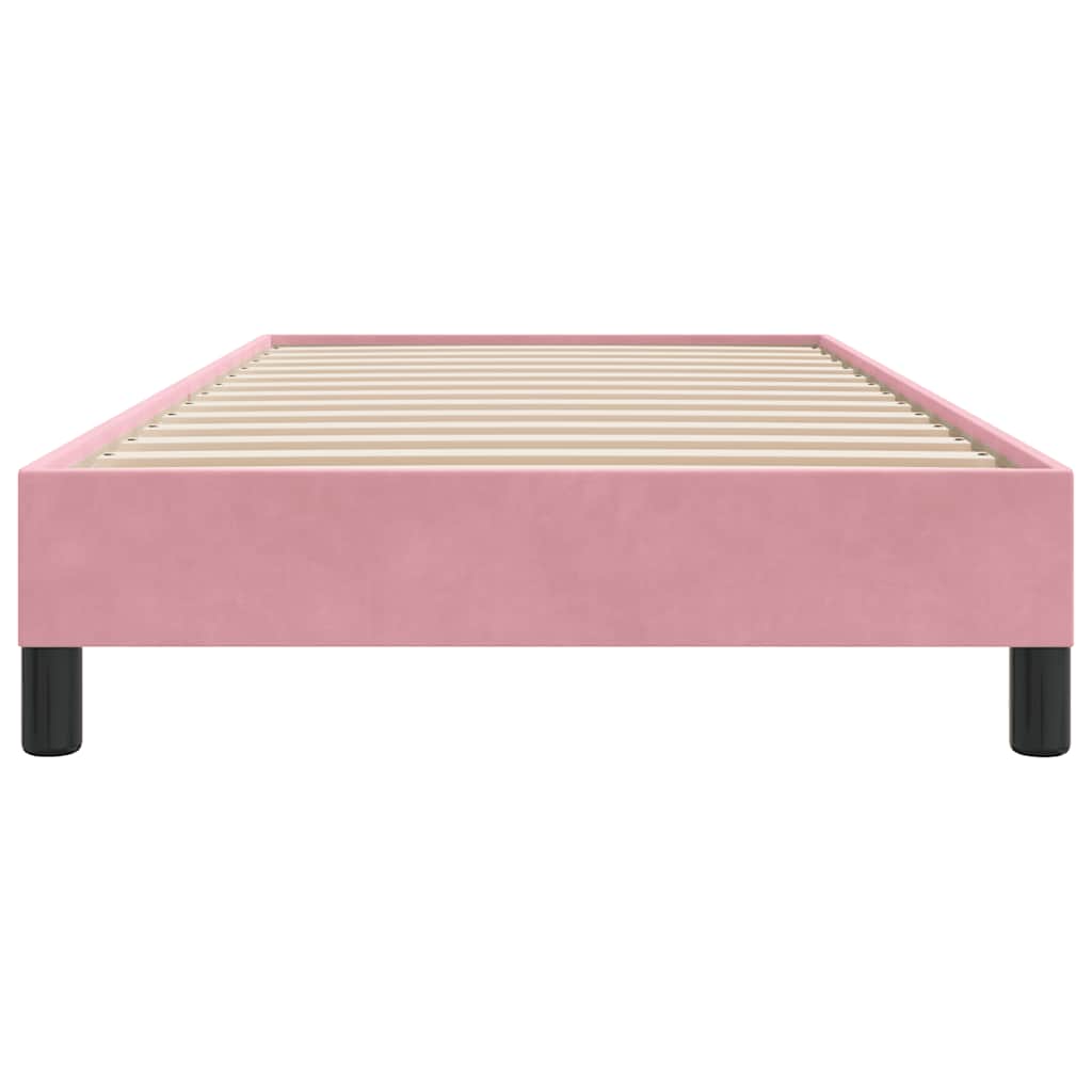 Sommier à lattes de lit sans matelas rose 80x210 cm velours - XIOS