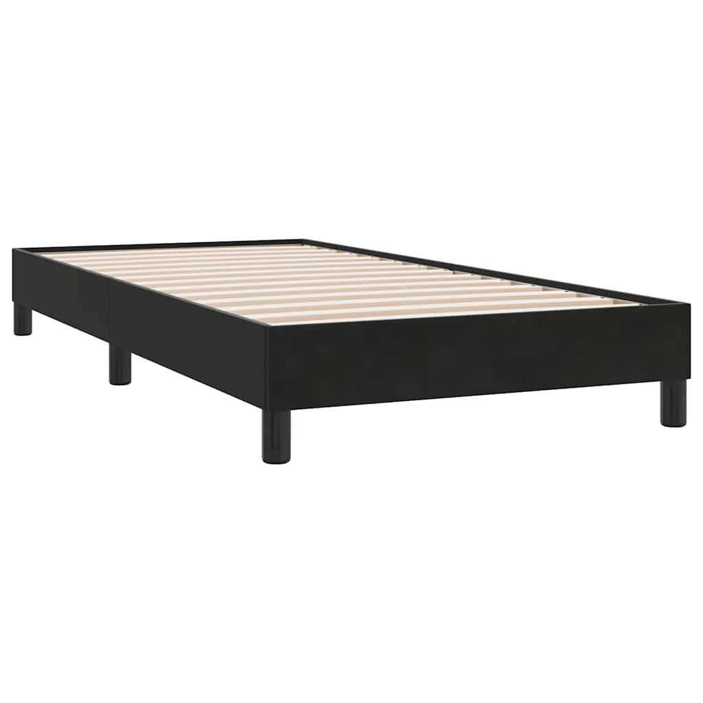 Sommier à lattes de lit sans matelas noir 100x210 cm velours - XIOS