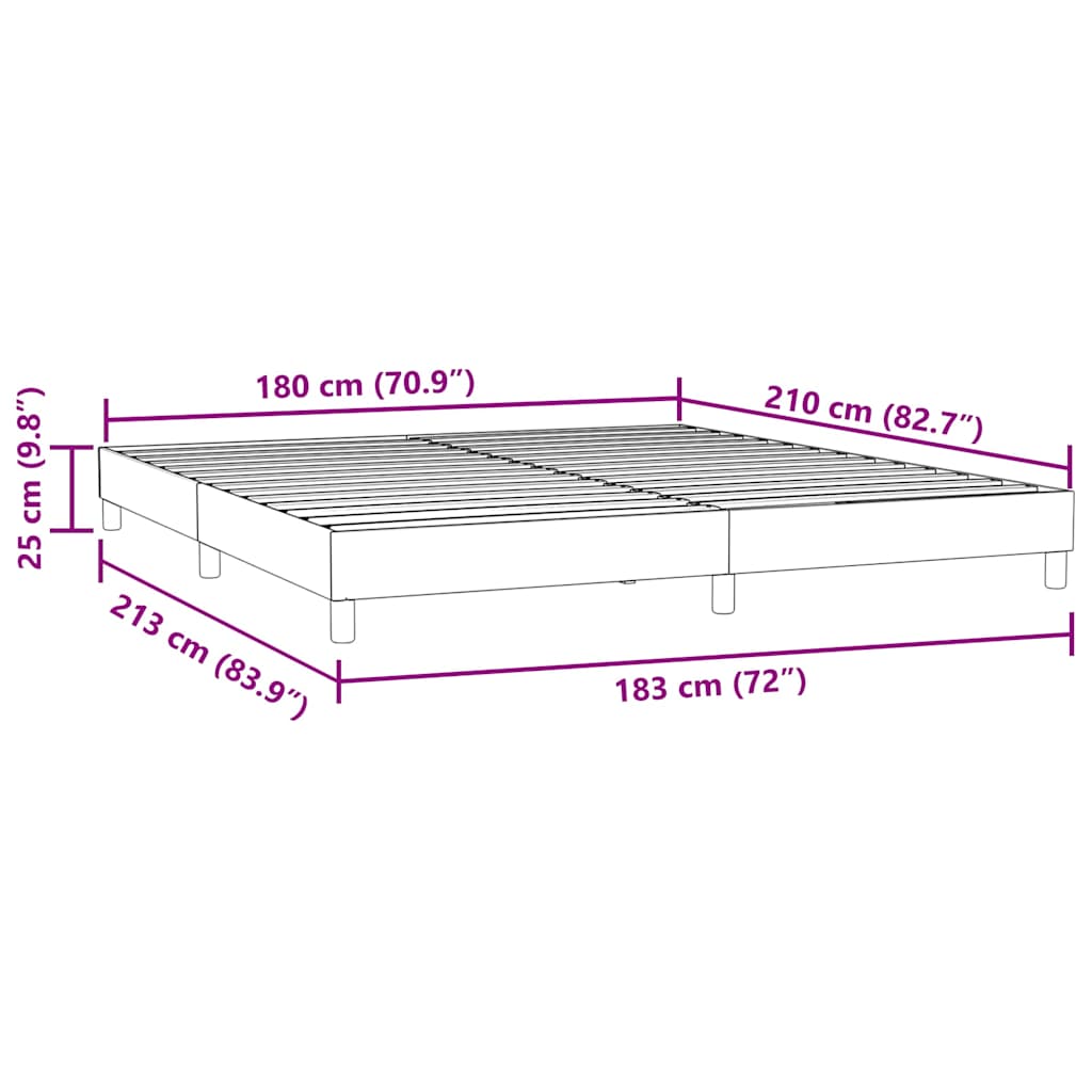 Sommier à lattes de lit sans matelas noir 180x210 cm velours - XIOS