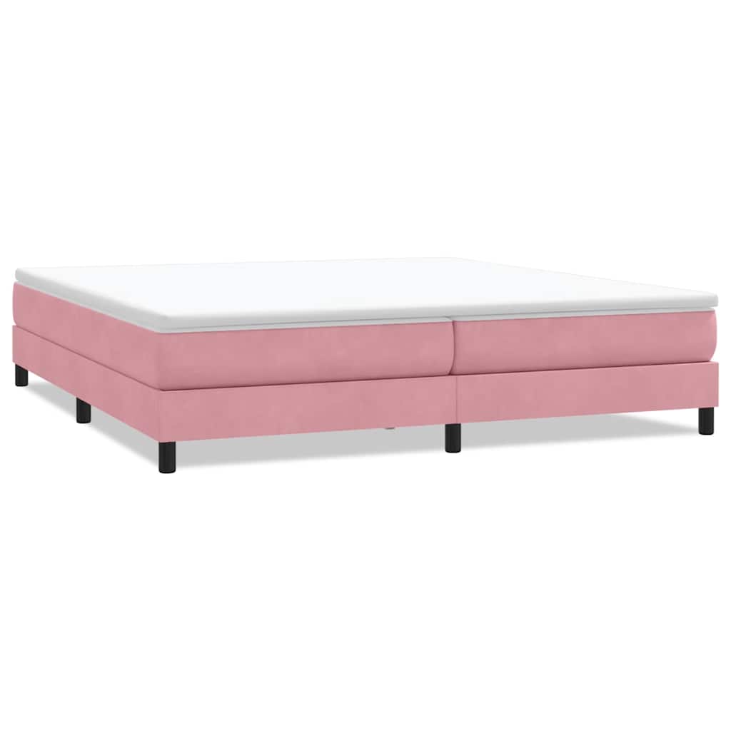 Sommier à lattes de lit sans matelas rose 200x210 cm velours - XIOS