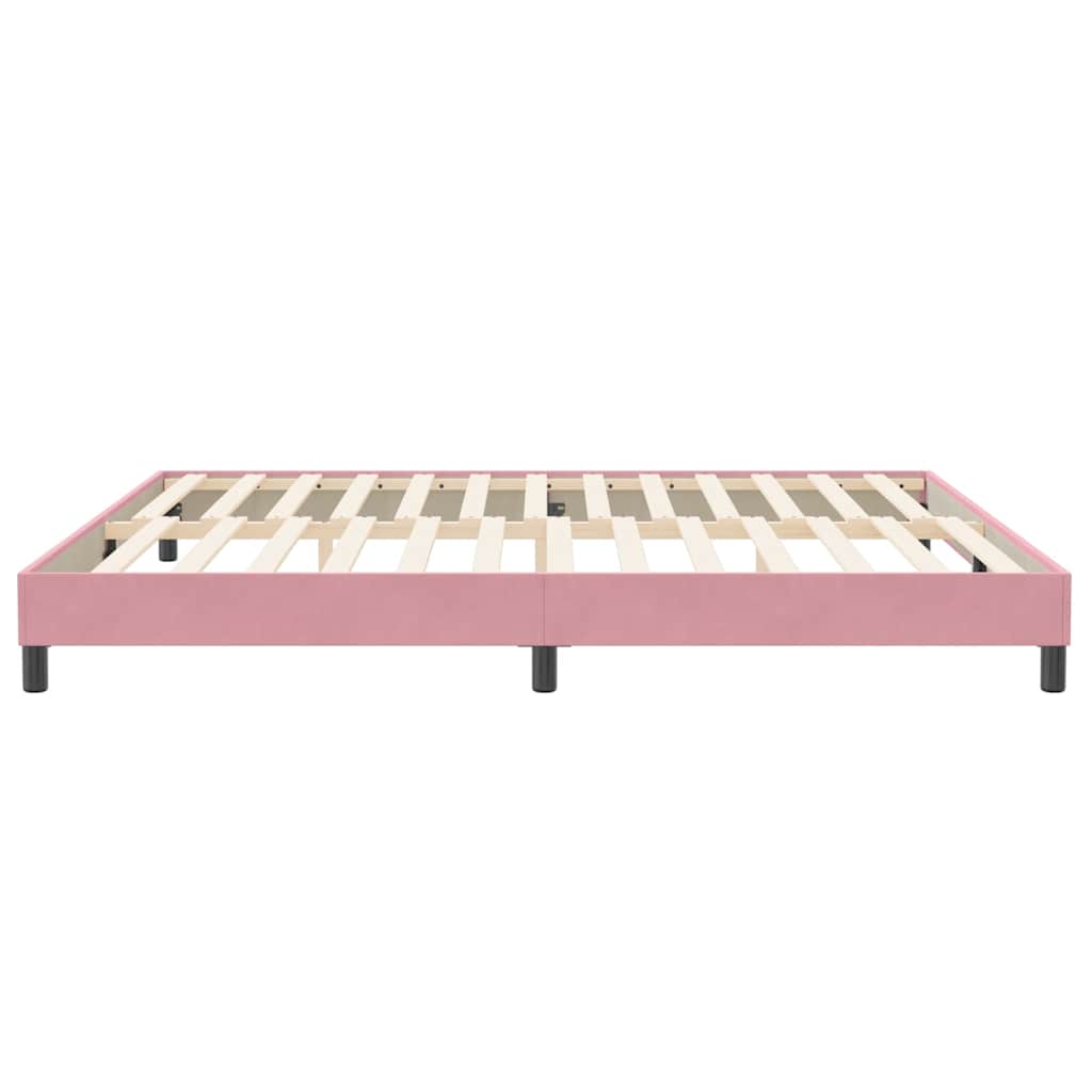 Sommier à lattes de lit sans matelas rose 200x210 cm velours - XIOS