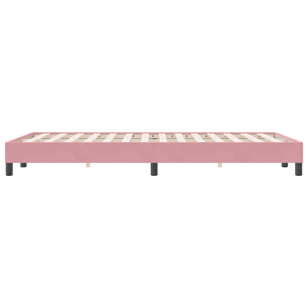 Sommier à lattes de lit sans matelas rose 120x220 cm velours - XIOS