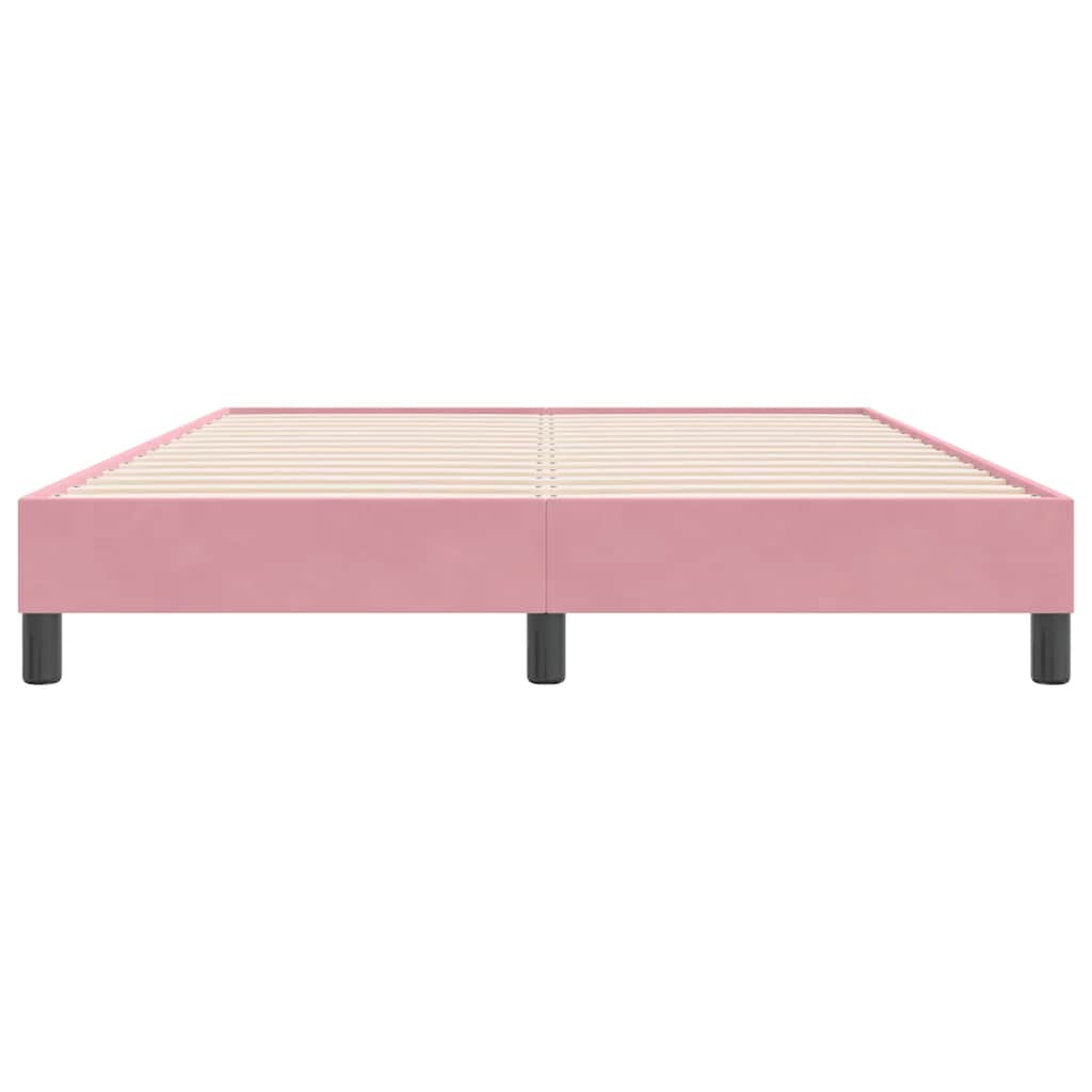 Sommier à lattes de lit sans matelas rose 160x220 cm velours - XIOS
