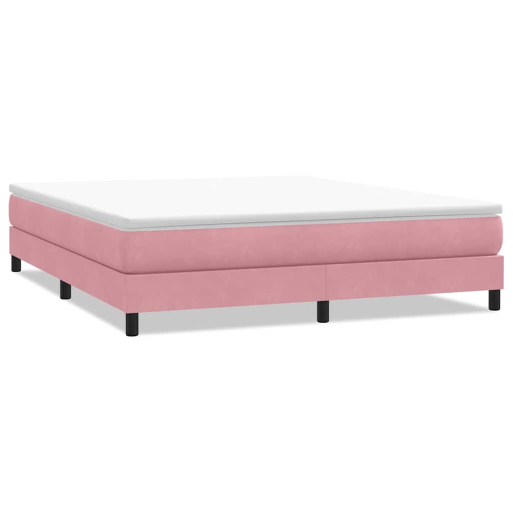 Sommier à lattes de lit sans matelas rose 180x220 cm velours - XIOS