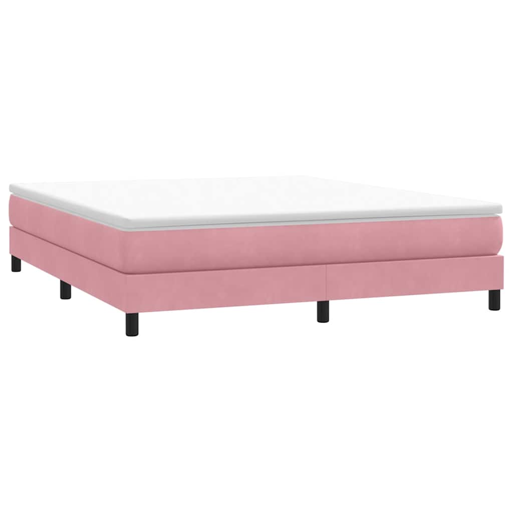 Sommier à lattes de lit sans matelas rose 180x220 cm velours - XIOS