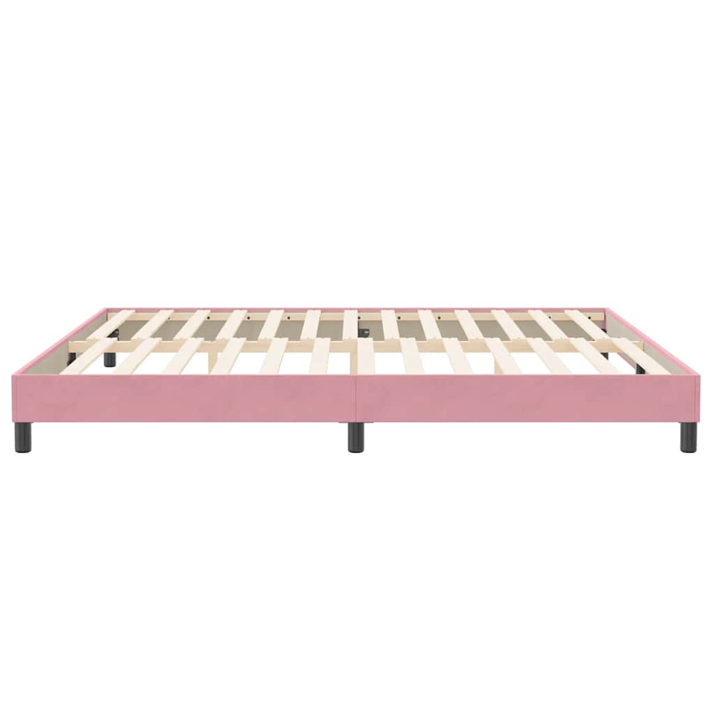 Sommier à lattes de lit sans matelas rose 200x220 cm velours - XIOS
