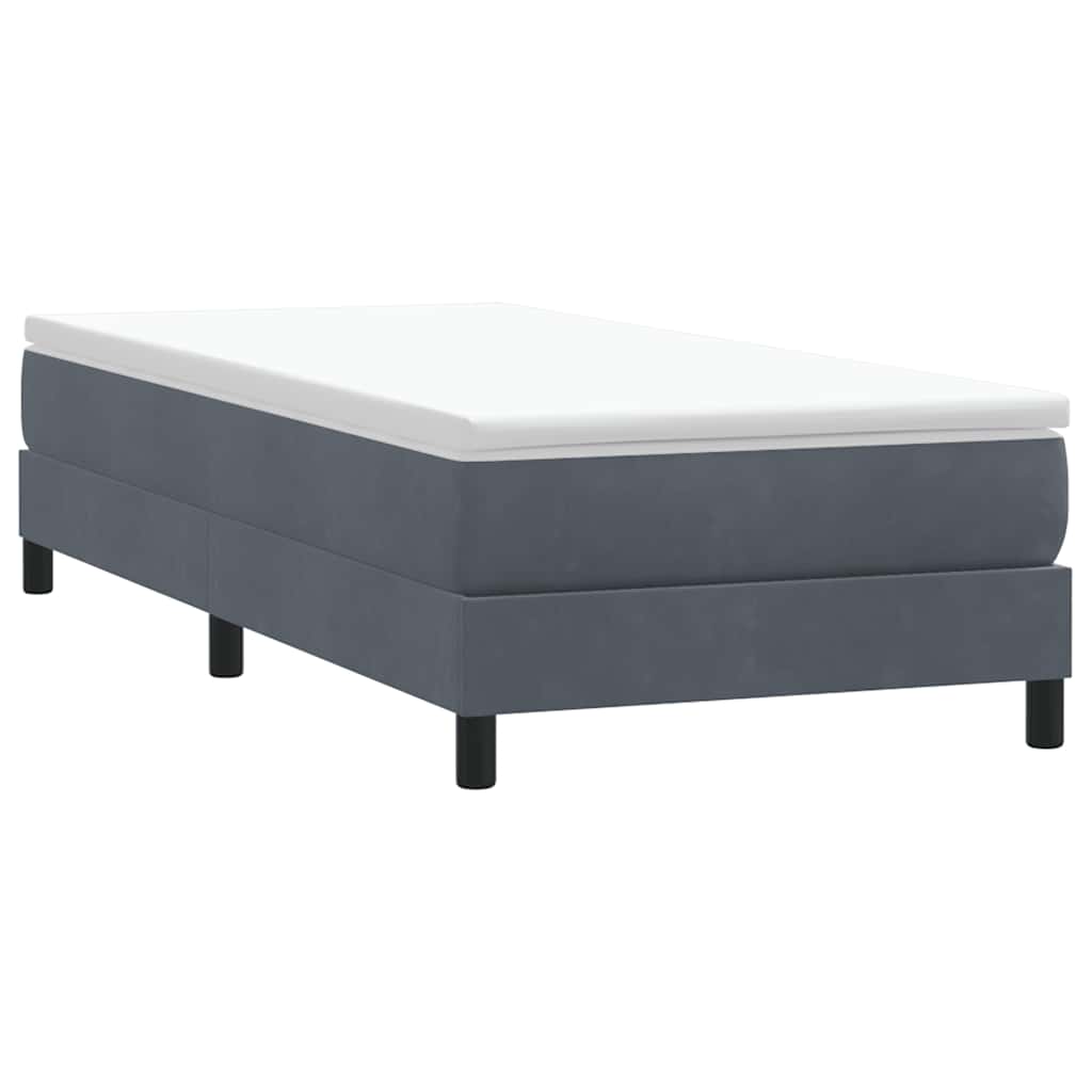 Sommier à lattes de lit et matelas gris foncé 90x210 cm velours - XIOS