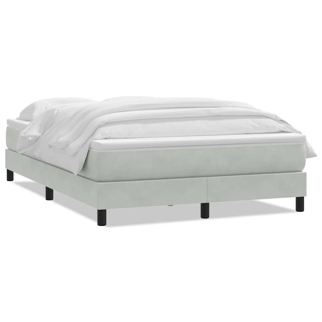 Sommier à lattes de lit et matelas gris clair 140x210cm velours - XIOS
