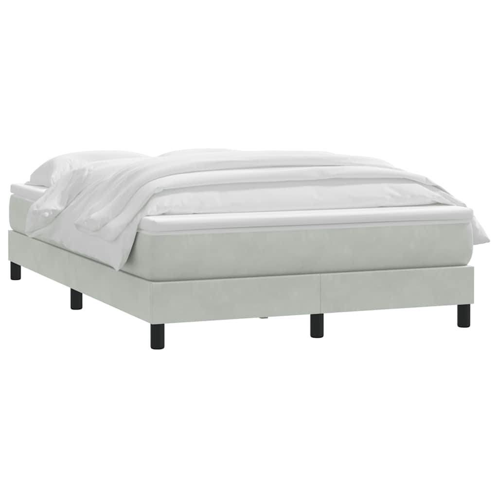 Sommier à lattes de lit et matelas gris clair 140x210cm velours - XIOS