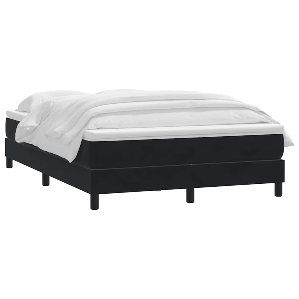 Sommier à lattes de lit avec matelas noir 140x210 cm velours - XIOS