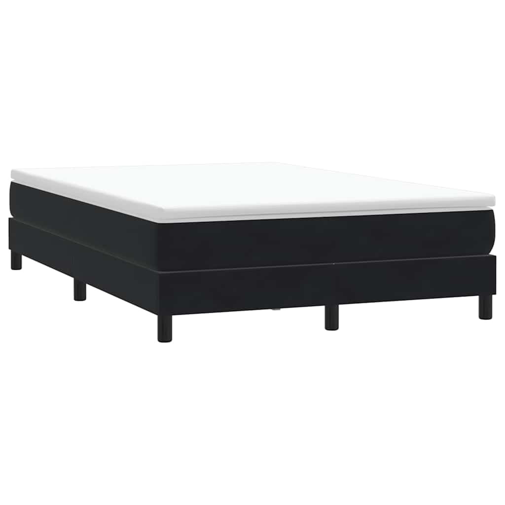 Sommier à lattes de lit avec matelas noir 140x210 cm velours - XIOS