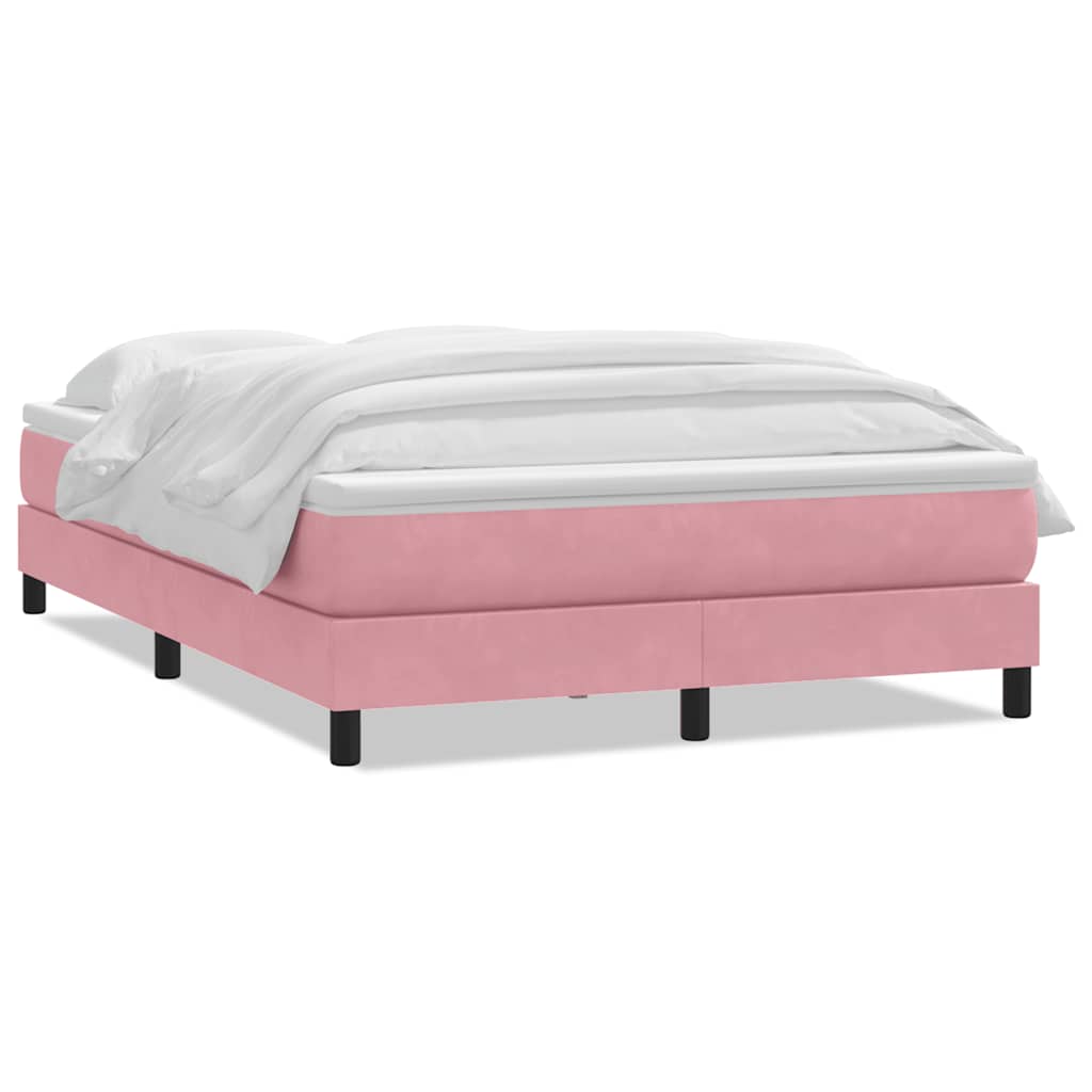 Sommier à lattes de lit avec matelas rose 140x210 cm velours - XIOS