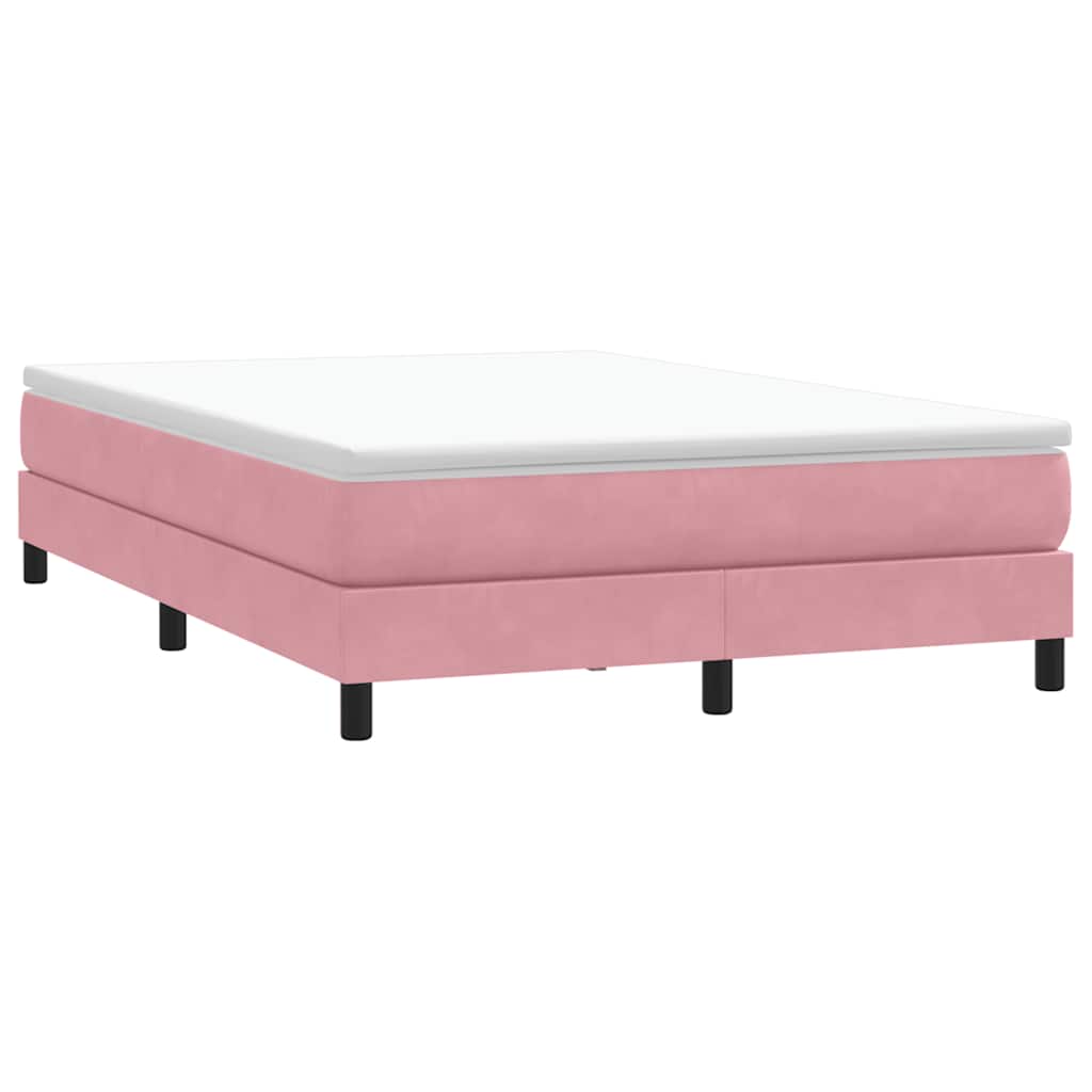 Sommier à lattes de lit avec matelas rose 140x210 cm velours - XIOS