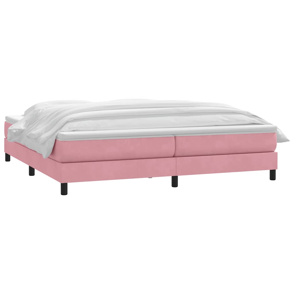 Sommier à lattes de lit avec matelas rose 180x210 cm velours - XIOS