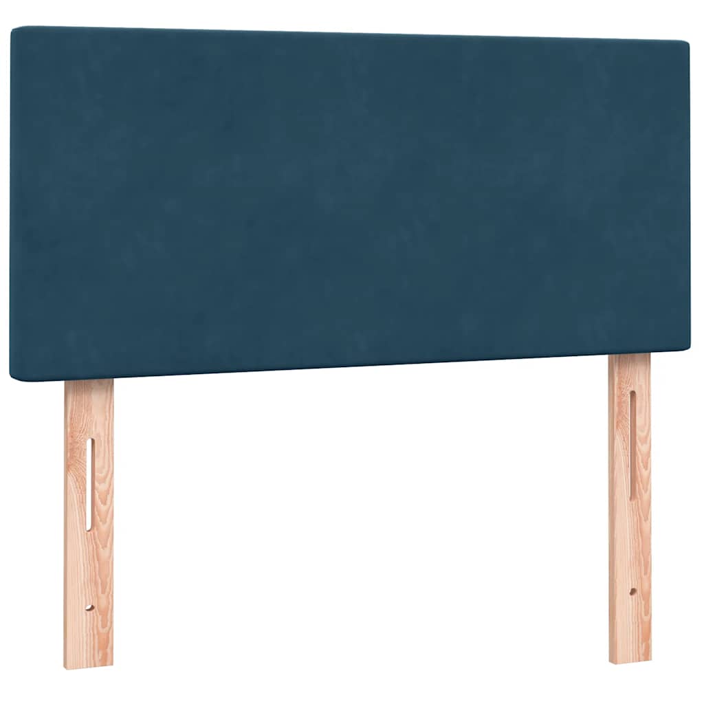 Sommier à lattes de lit et matelas bleu foncé 80x210 cm velours - XIOS