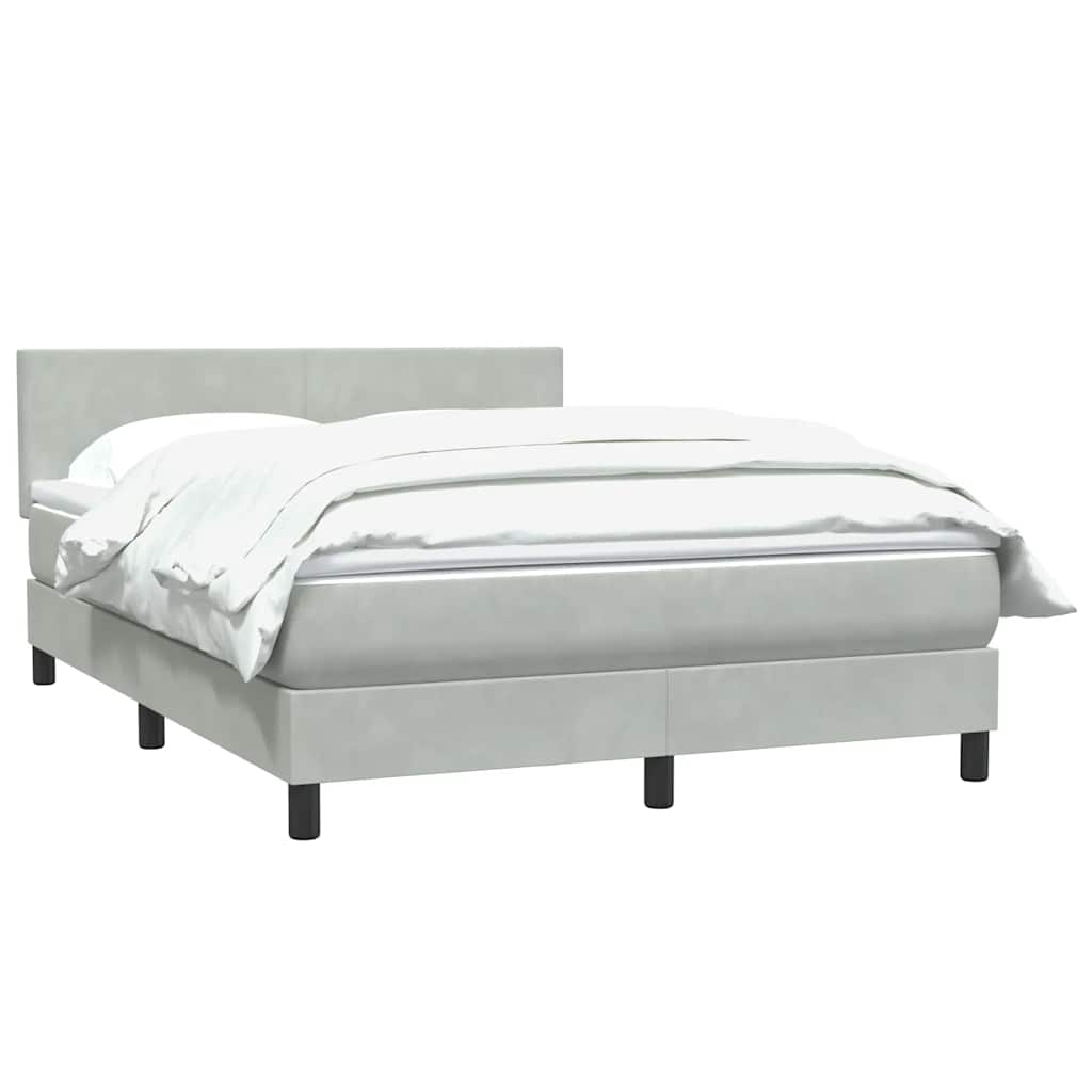 Sommier à lattes de lit et matelas gris clair 140x210cm velours - XIOS