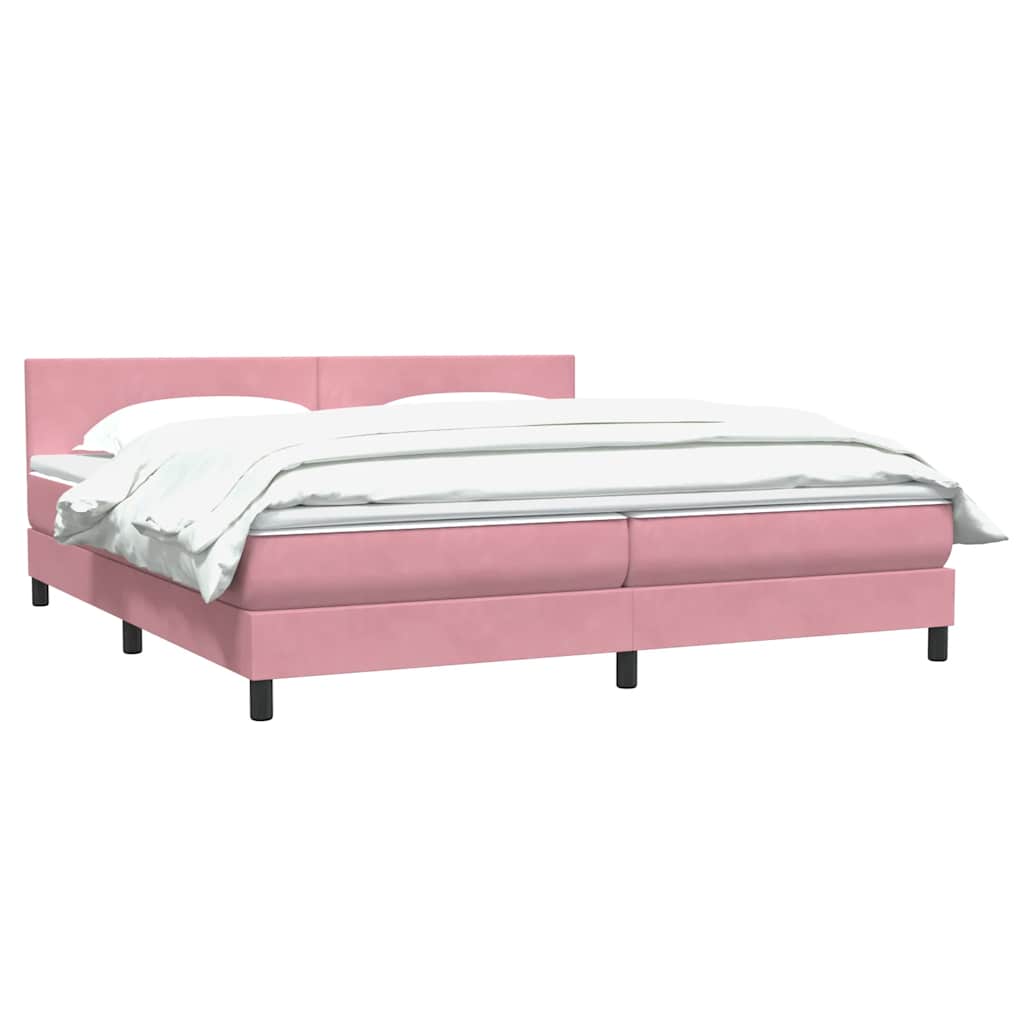 Sommier à lattes de lit avec matelas rose 180x210 cm velours - XIOS