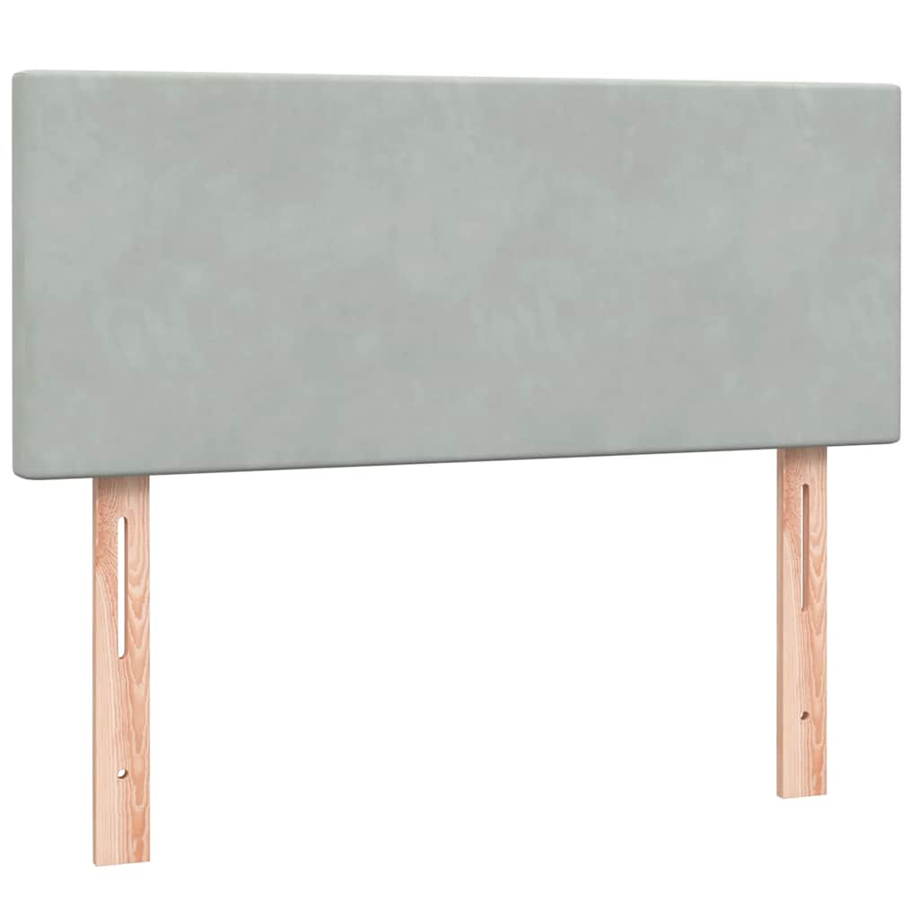 Sommier à lattes de lit et matelas gris clair 120x220cm velours - XIOS