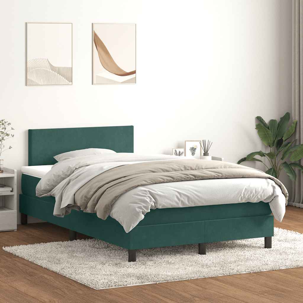 Sommier à lattes de lit et matelas vert foncé 120x220cm velours - XIOS