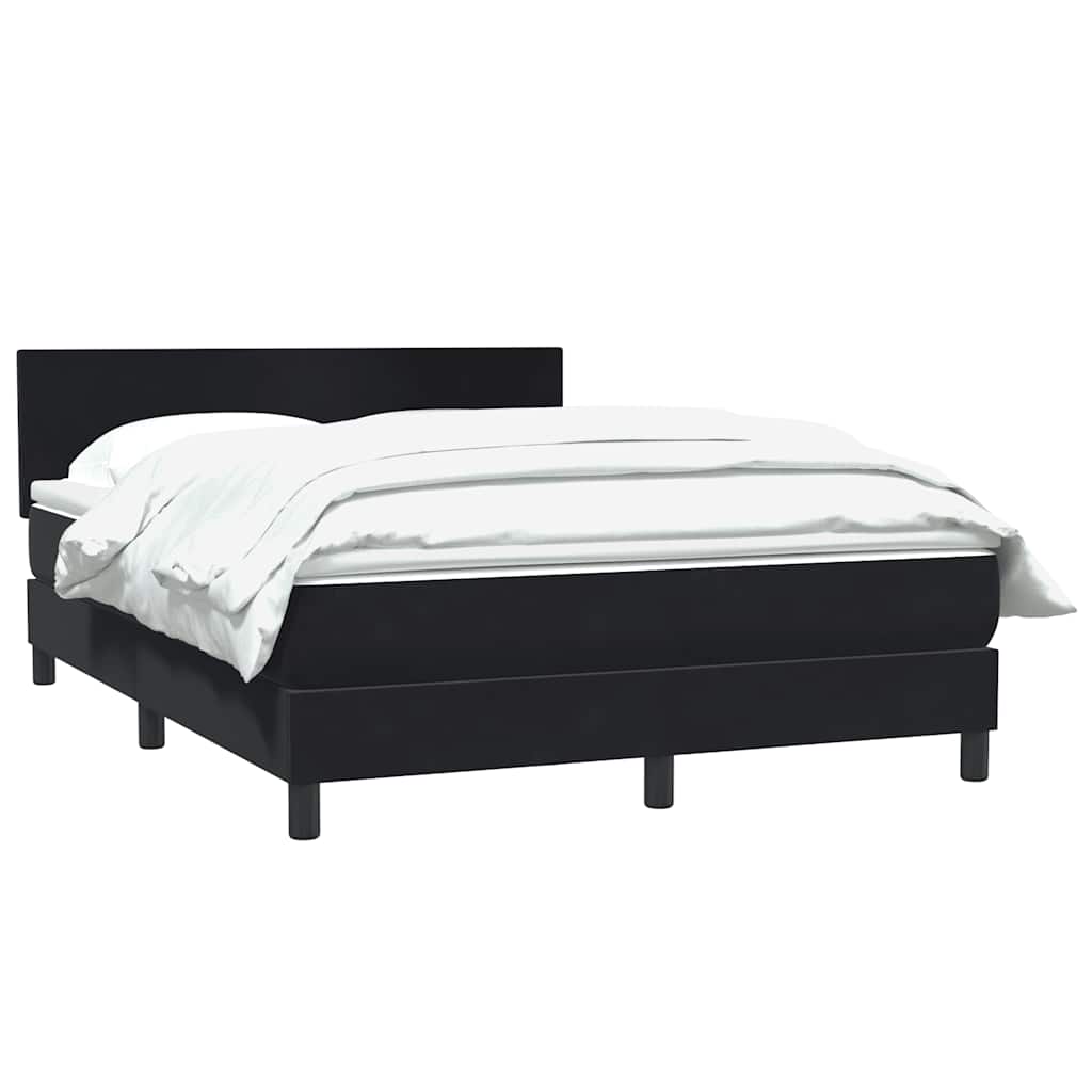 Sommier à lattes de lit avec matelas noir 140x220 cm velours - XIOS