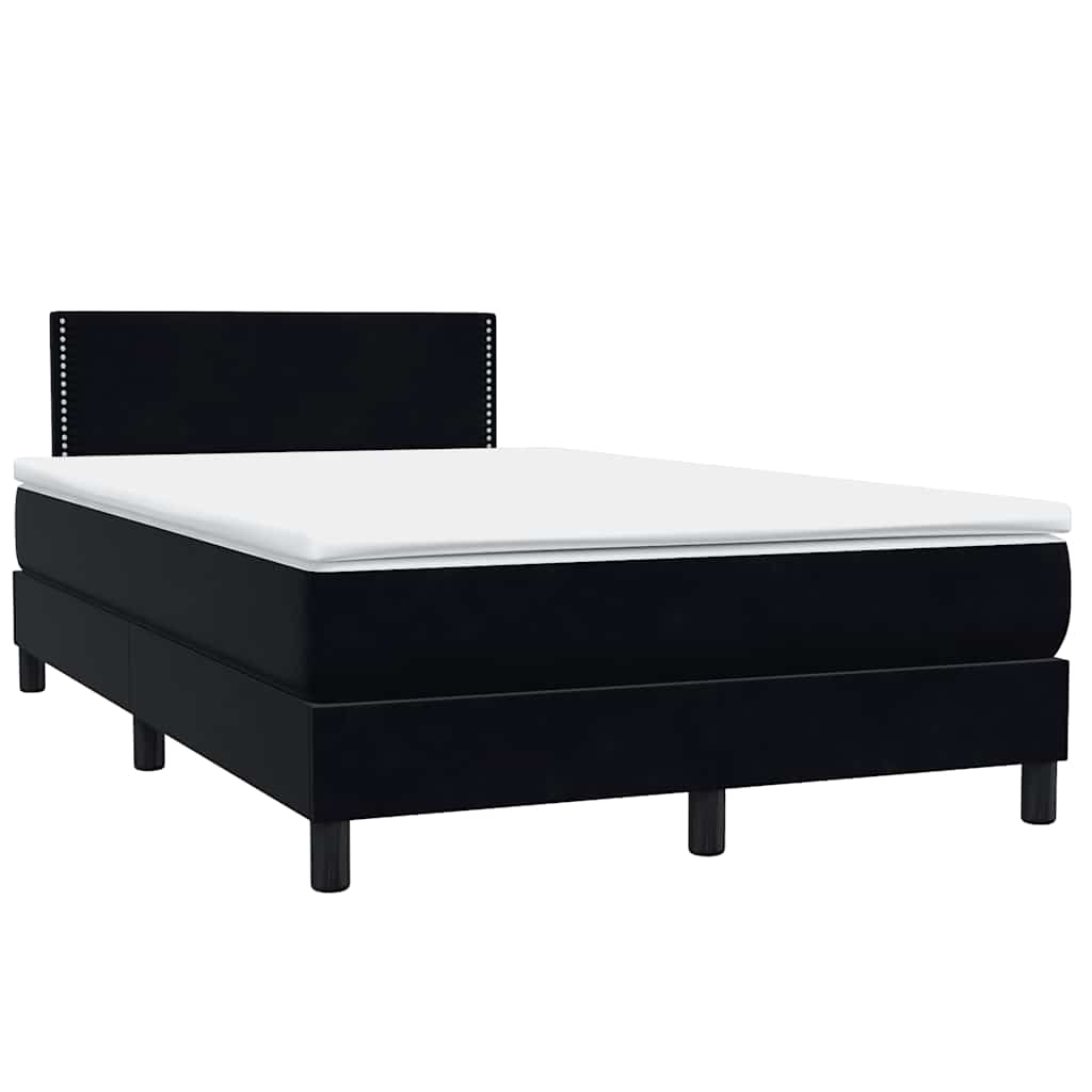 Sommier à lattes de lit avec matelas noir 120x210 cm velours - XIOS